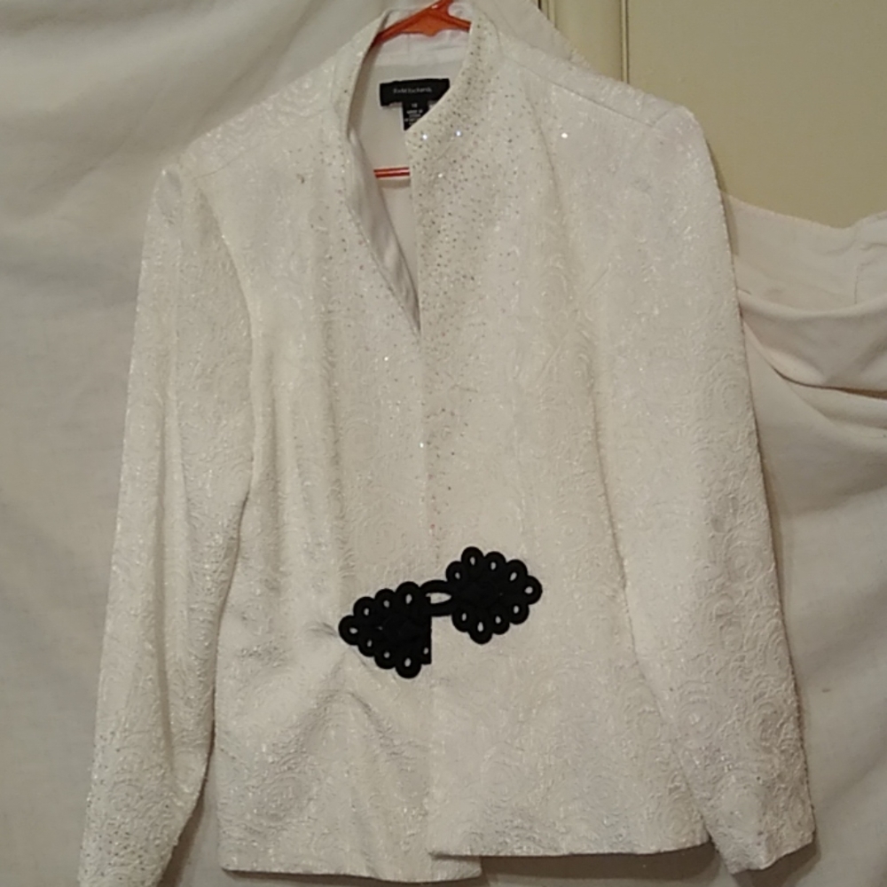 White sequin blazer